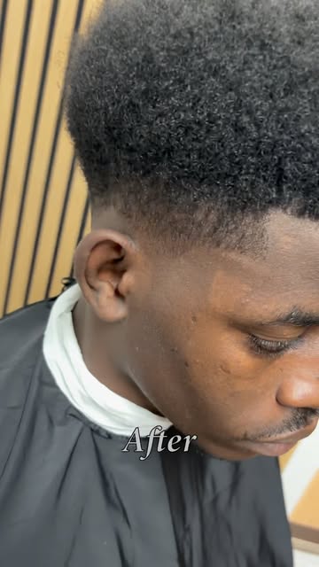 Sharp fade cut in progress